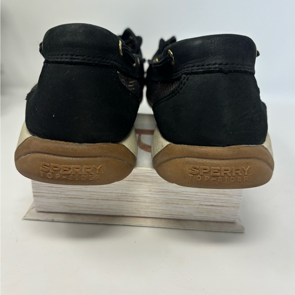 Sperry Top-Sider Boat Shoes Black Gold Accent Leather Upper Women's Size 1OM - Picture 6 of 11